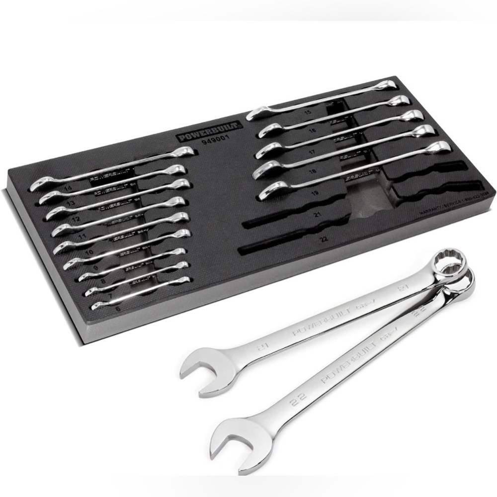 Powerbuilt 16 Piece Combination Metric Wrench Set, Pro Tech Tool Series 949001